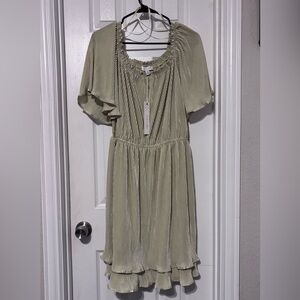 She + Sky Sage Green Midi Dress